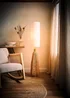 ValueLights Una White Tall Lamp Shade Rattan Midi Floor Lamp - One Size Image 3