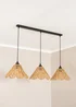 ValueLights Vine Rattan Flower Shade 3 Drop Matte Diner Ceiling Pendant Light - One Size Image 3