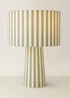 ValueLights Thorley Green Stripe Drum Shade Full Fabric Table Lamp - One Size Image 3