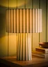 ValueLights Thorley Green Stripe Drum Shade Full Fabric Table Lamp - One Size Image 2