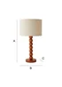 ValueLights Wyatt Linen Drum Lamp Shade Walnut Wood Bobbin Table Lamp - One Size Image 6