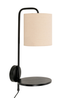 ValueLights Ryan Natural Linen Lamp Shade Metal Wall with Black Wood Shelf - One Size Image 5