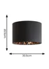 ValueLights Oasis Black Fabric with Leopard Print Inner Drum Ceiling Small Lamp Shade - One Size Image 5