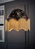 ValueLights Peony Scalloped Floral Fabric Classic Lamp Shade with Cream Tassels - One Size Image 3