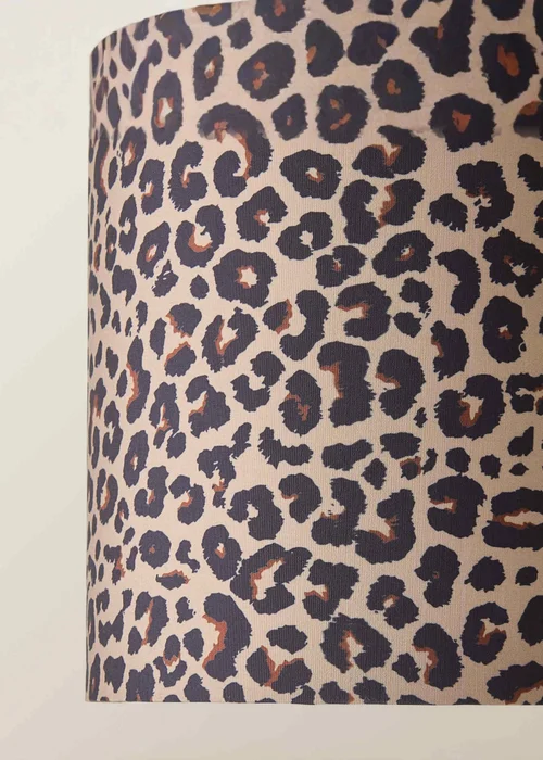 ValueLights Oasis Leopard Print Fabric with Inner Drum Ceiling Lamp Shade - One Size Image 4