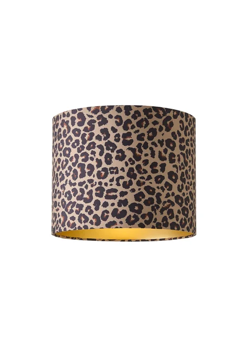 ValueLights Oasis Leopard Print Fabric with Inner Drum Ceiling Lamp Shade - One Size Image 2