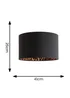 ValueLights Oasis Black Fabric with Leopard Print Inner Drum Ceiling Large Lamp Shade - One Size Image 6