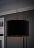 ValueLights Oasis Black Fabric with Leopard Print Inner Drum Ceiling Large Lamp Shade - One Size Image 3