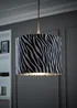 ValueLights Oasis Zebra Print Fabric with Inner Drum Ceiling Lamp Shade - One Size Image 1