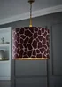 ValueLights Oasis Giraffe Print Fabric with Inner Drum Ceiling Lamp Shade - One Size Image 1