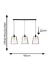 ValueLights Susie Glass Lantern Lamp Shade 3 Drop Diner Ceiling Pendant Light - One Size Image 6