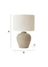 ValueLights Reid Linen Drum Shade Ribbed Ceramic Large Table Lamp - One Size Image 6