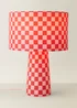 ValueLights Pritchard Pink Checkerboard Drum Shade Full Fabric Table Lamp - One Size Image 3