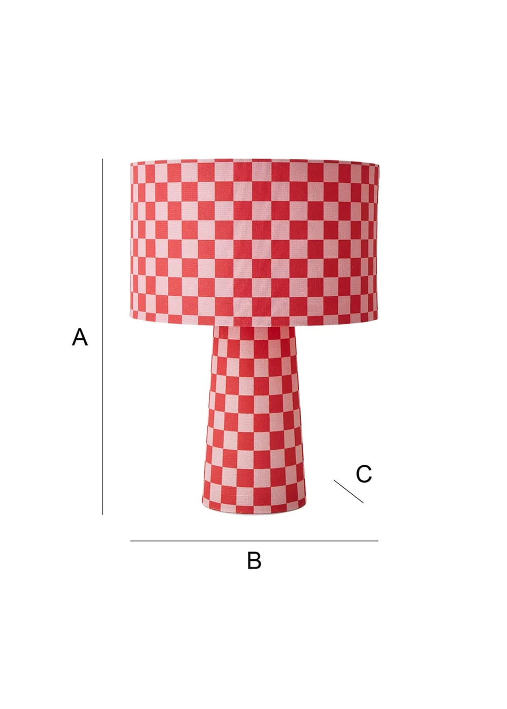 ValueLights Pritchard Pink Checkerboard Drum Shade Full Fabric Table Lamp - One Size Image 6