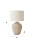 ValueLights Reid Linen Drum Lamp Shade Ribbed Ceramic Small Table Lamp - One Size Image 6