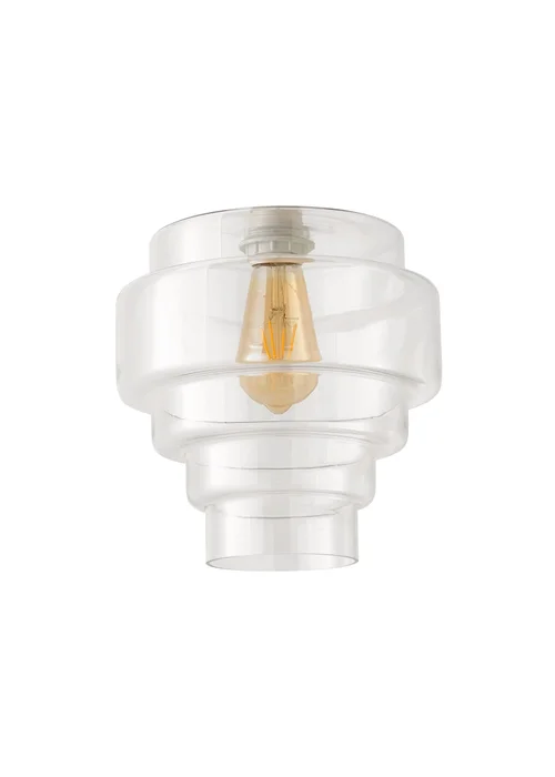 ValueLights Lane Clear Glass 5 Tier Layered Easy Fit Ceiling Pendant Lamp Shade - One Size Image 2