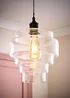ValueLights Lane Clear Glass 5 Tier Layered Easy Fit Ceiling Pendant Lamp Shade - One Size Image 1