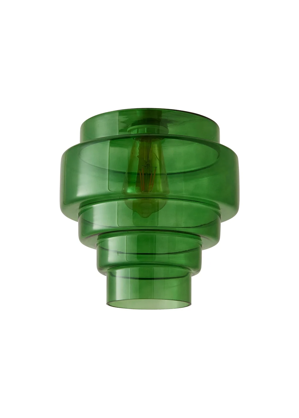 ValueLights Lane Green Glass 5 Tier Layered Easy Fit Ceiling Pendant Lamp Shade - One Size Image 2