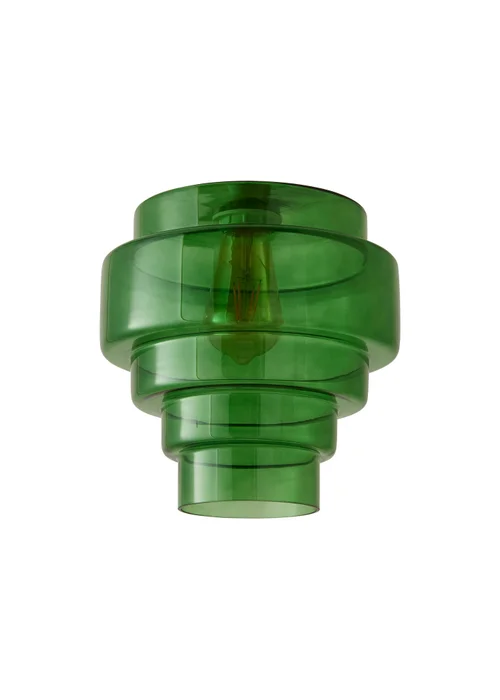 ValueLights Lane Green Glass 5 Tier Layered Easy Fit Ceiling Pendant Lamp Shade - One Size Image 2