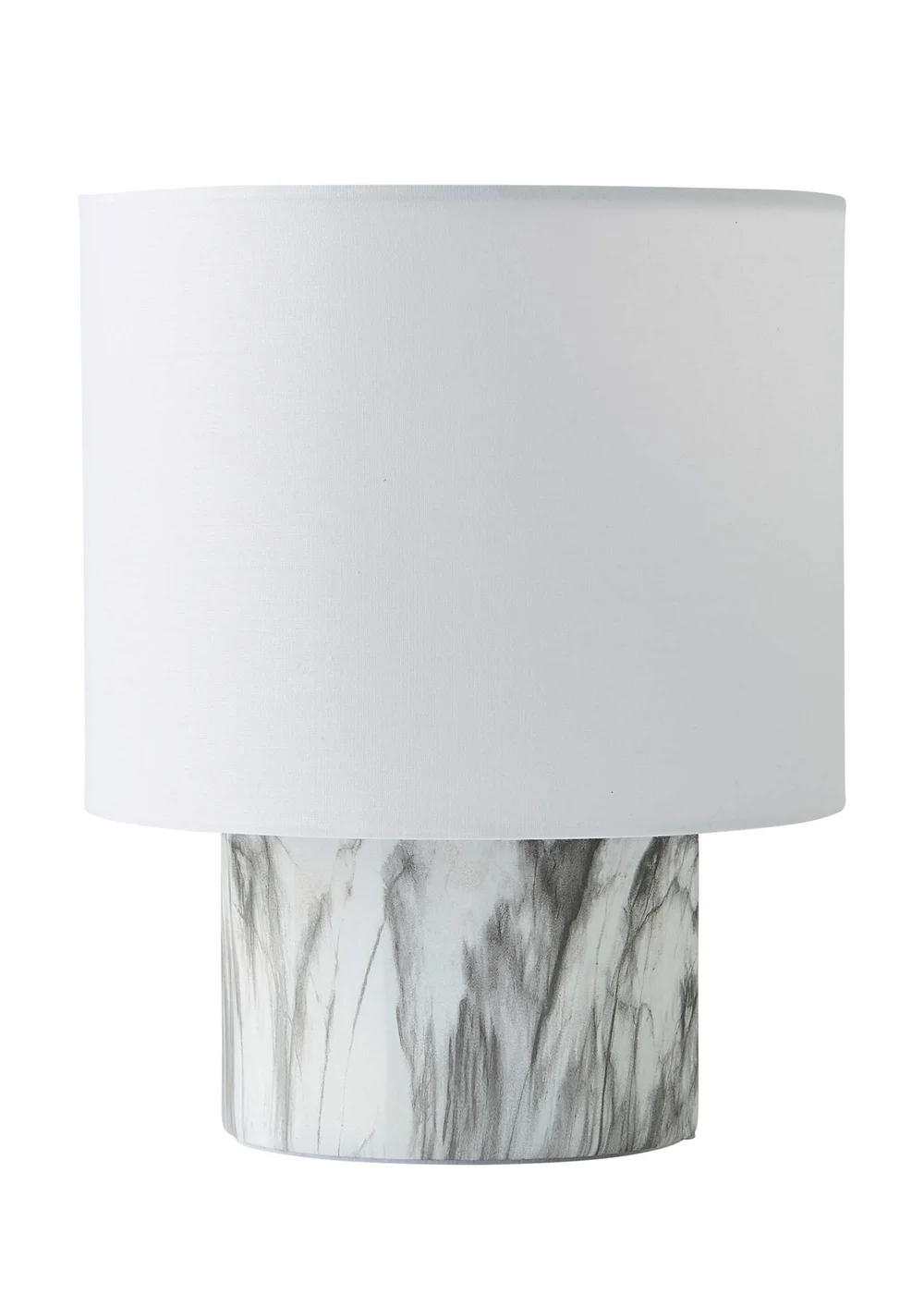 ValueLights Melanie Marble Effect Table Lamp with Linen Shade - One Size Image 2