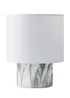 ValueLights Melanie Marble Effect Table Lamp with Linen Shade - One Size Image 2