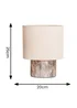 ValueLights Melanie Dark Marble Effect Table Lamp with Natural Linen Lamp Shade - One Size Image 6