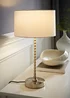 ValueLights Maeve Black Fabric Drum Lamp Shade Bobbin Bobble Table Lamp - One Size Image 1