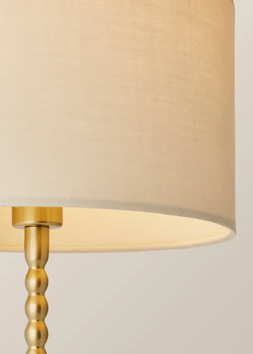 ValueLights Maeve Black Fabric Drum Lamp Shade Bobbin Bobble Table Lamp - One Size Image 4