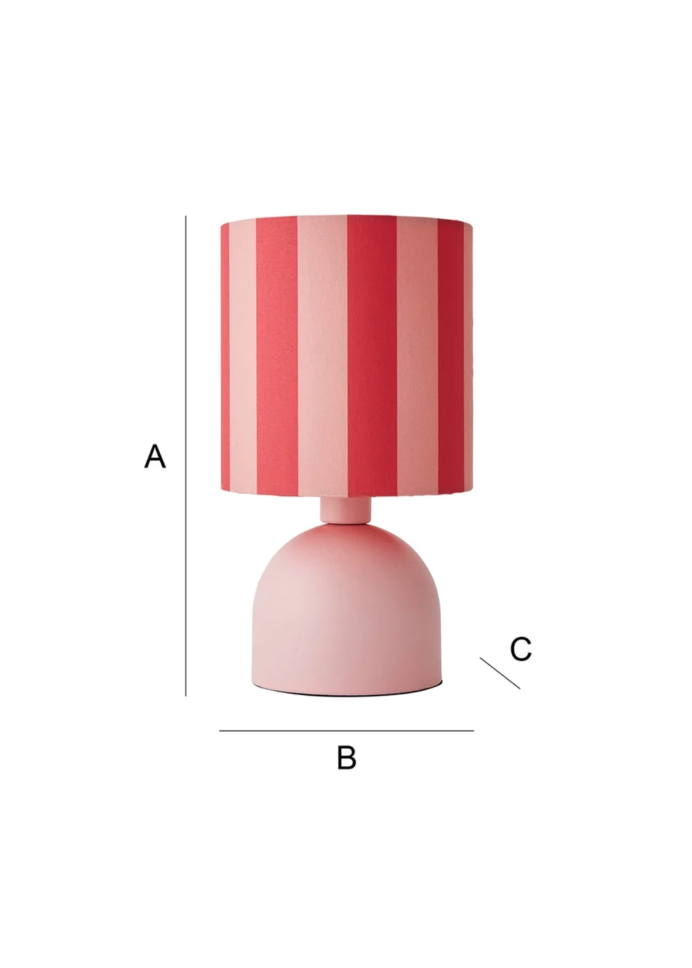 ValueLights Miley Pink Stripes Drum Lamp Shade Pale Pink Table Lamp - One Size Image 6