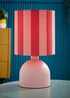 ValueLights Miley Pink Stripes Drum Lamp Shade Pale Pink Table Lamp - One Size Image 1