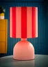ValueLights Miley Pink Stripes Drum Lamp Shade Pale Pink Table Lamp - One Size Image 2