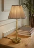 ValueLights Maeve Light Grey Pleated Faux Silk Scallop Shade Bobbin Table Lamp - One Size Image 1