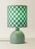 ValueLights Miley Green Checkerboard Drum Lamp Shade Table Lamp - One Size Image 3