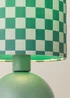 ValueLights Miley Green Checkerboard Drum Lamp Shade Table Lamp - One Size Image 4