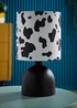 ValueLights Miley Cow Print Drum Lamp Shade Matte Black Table Lamp - One Size Image 1