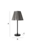 ValueLights Maeve Pleated Faux Silk Scallop Shade Black Bobbin Bobble Table Lamp - One Size Image 6