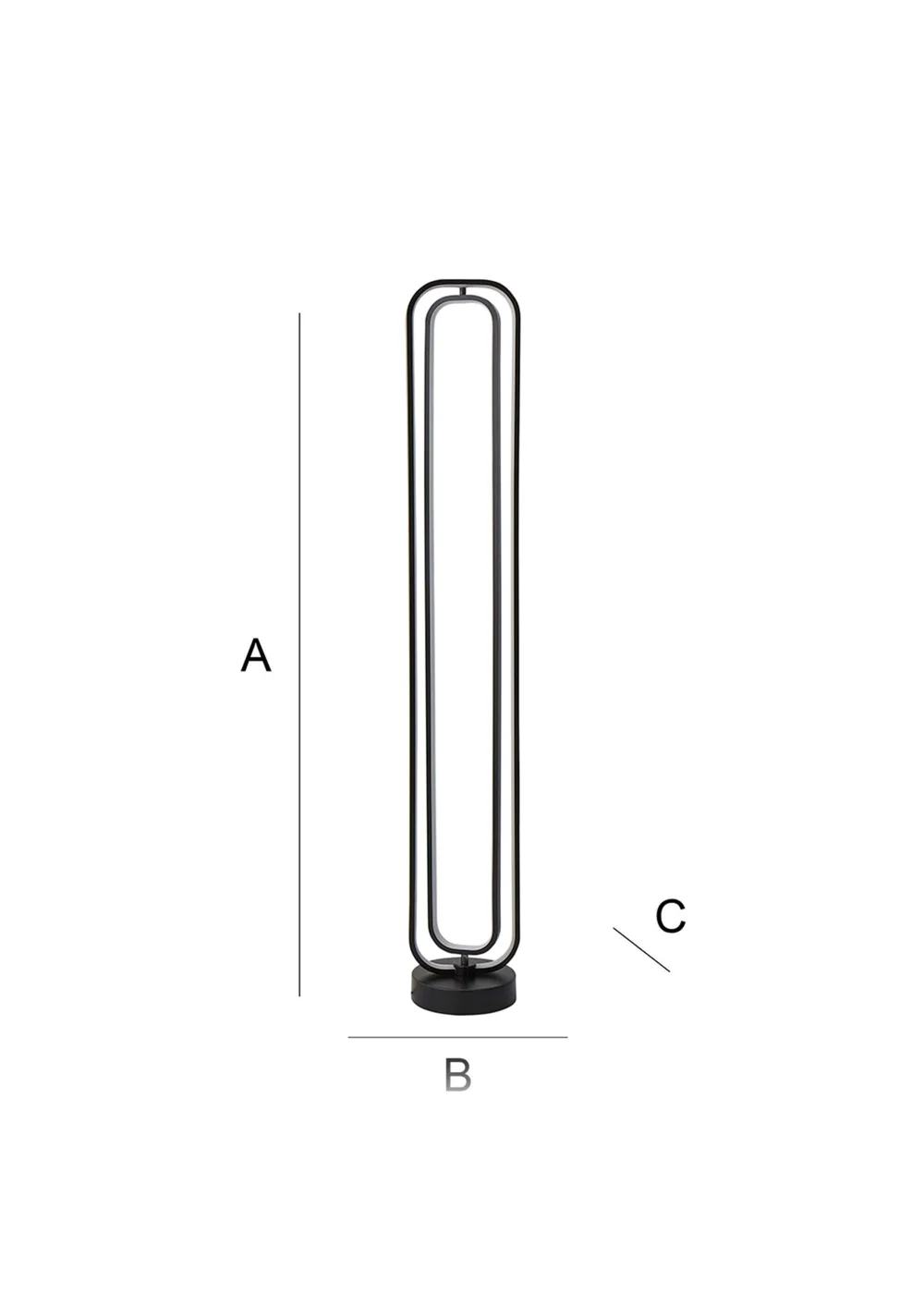 ValueLights Infinity Matte Black LED Floor Lamp - One Size Image 6
