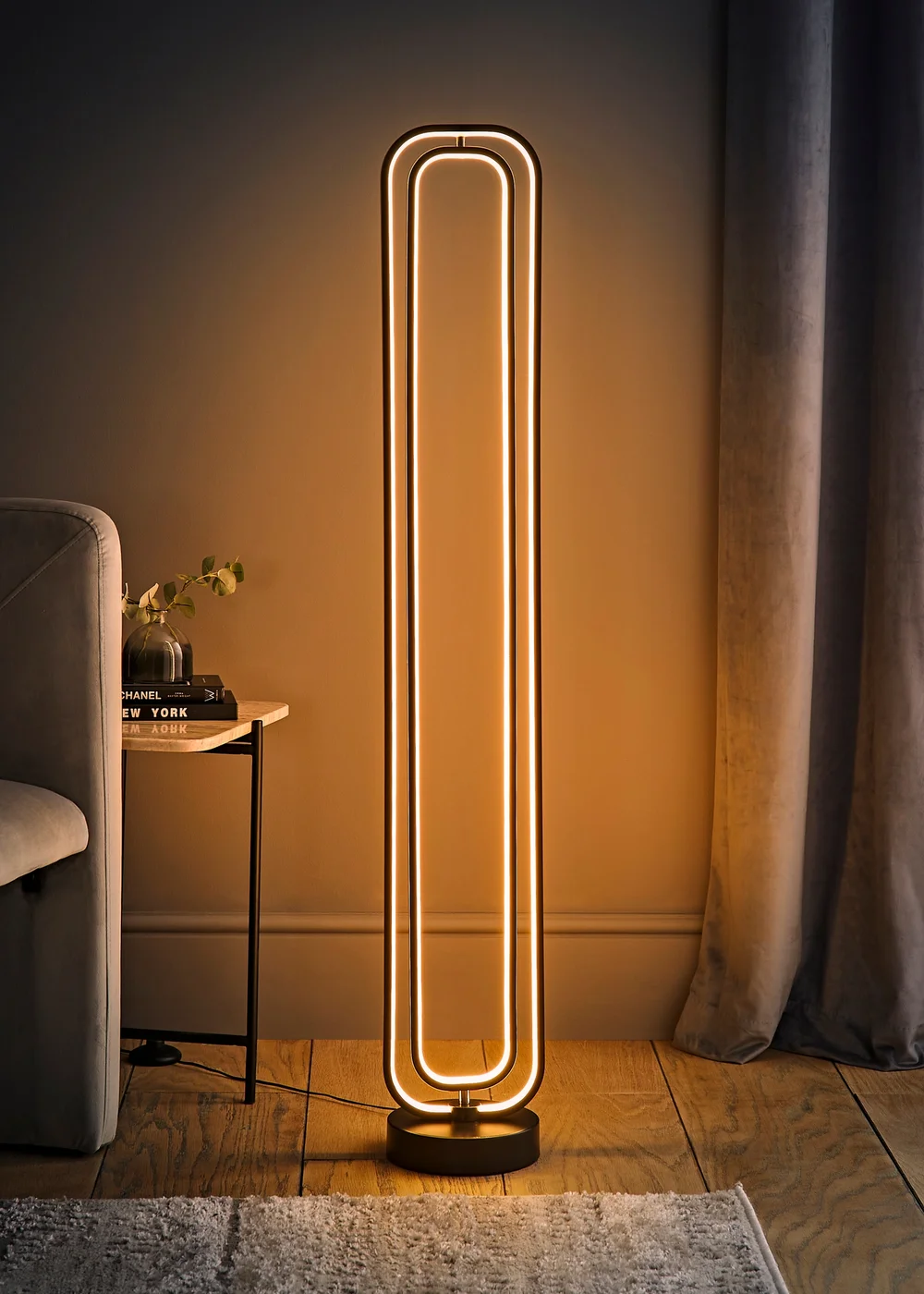 ValueLights Infinity Matte Black LED Floor Lamp - One Size Image 2