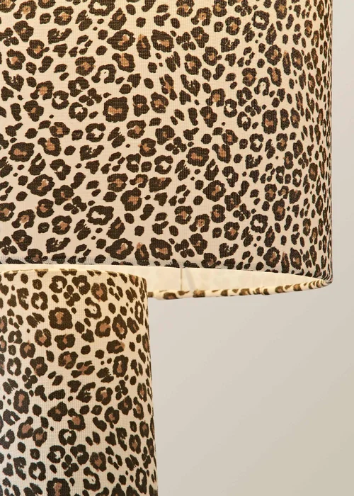 ValueLights Bertie Leopard Print Full Fabric Midi Floor Lamp - One Size Image 4