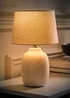 ValueLights Harrison Tapered Lamp Shade Geometric Ribbed Pattern Gloss Small Table Lamp - One Size Image 2