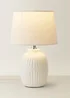 ValueLights Harrison Tapered Lamp Shade Geometric Ribbed Pattern Gloss Small Table Lamp - One Size Image 5