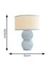 ValueLights Gemma Linen with Trim Drum Lamp Shade Stacked Ribbed Glazed Table Lamp - One Size Image 4