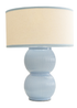 ValueLights Gemma Linen with Trim Drum Lamp Shade Stacked Ribbed Glazed Table Lamp - One Size Image 3