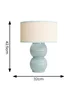 ValueLights Gemma Linen with Trim Drum Lamp Shade Stacked Ribbed Glazed Table Lamp - One Size Image 5