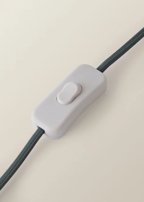 ValueLights Gemma Linen with Trim Drum Lamp Shade Stacked Ribbed Glazed Table Lamp - One Size Image 4