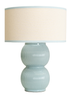 ValueLights Gemma Linen with Trim Drum Lamp Shade Stacked Ribbed Glazed Table Lamp - One Size Image 3