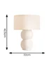 ValueLights Gemma Linen with Trim Drum Lamp Shade Stacked Ribbed Glazed Table Lamp - One Size Image 4