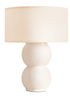 ValueLights Gemma Linen with Trim Drum Lamp Shade Stacked Ribbed Glazed Table Lamp - One Size Image 3