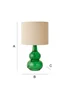 ValueLights Aida Natural Linen Tall Lamp Bright Green Bubble Glass Table Lamp - One Size Image 6