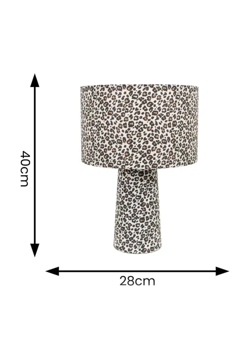 ValueLights Bertie Leopard Print Full Fabric Table Lamp - One Size Image 4